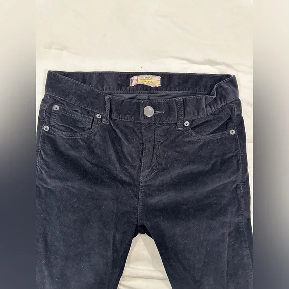 Free People Black Straight Leg Skinny Corduroy Pants size‎ 25 - Picture 4 of 4